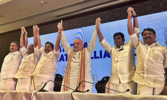 BJP-AIADMK Join Forces for 2026 Tamil Nadu Polls: Amit Shah Confirms NDA Alliance to Take on DMK