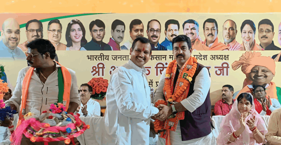 किसान मोर्चा प्रदेश अध्यक्ष आलोक सिंह ठाकुर का दुर्ग में भव्य स्वागत, बोले – मोदी और विष्णुदेव साय सरकार किसानों के हित में सजग