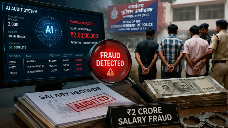 Jagdalpur Police Salary Scam: AI ऑडिट में सामने आया करीब ₹2 करोड़ का वेतन घोटाला, तीन पुलिसकर्मी गिरफ्तार