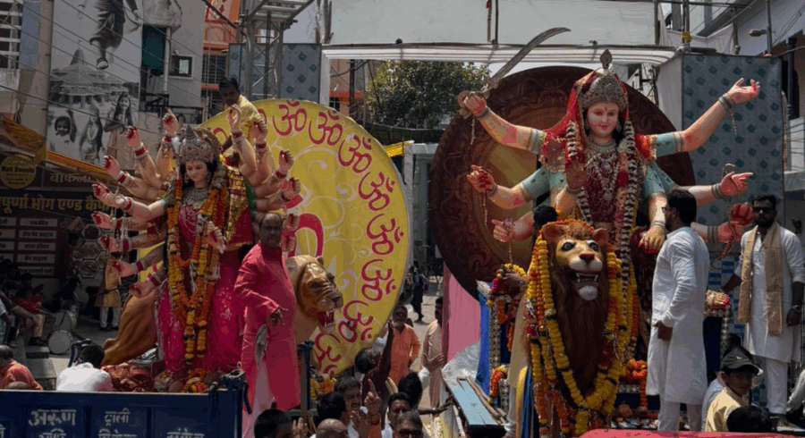क्वांर नवरात्र पर्व पर सत्तीचौरा और गंजमंडी की दो बहनों का हुआ पावन मिलन