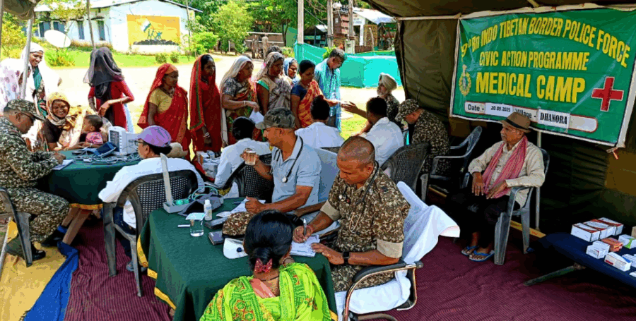 आईटीबीपी ने धनोरा में लगाया निःशुल्क चिकित्सा शिविर, सैकड़ों ग्रामीणों को मिली स्वास्थ्य सेवाएँ