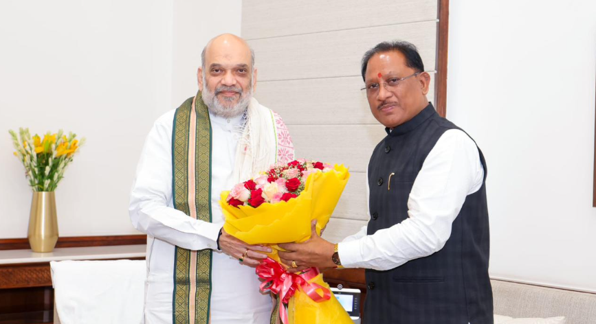छत्तीसगढ़ में नक्सल उन्मूलन को लेकर मुख्यमंत्री विष्णुदेव साय की केंद्रीय गृह मंत्री अमित शाह से भेंट