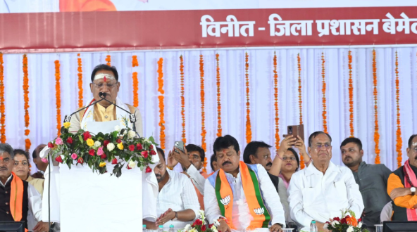मुख्यमंत्री श्री साय ने बेमेतरा में किया 102 करोड़ के विकास कार्यों का लोकार्पण और शिलान्यास, महिलाओं-किसानों को मिली सौगात